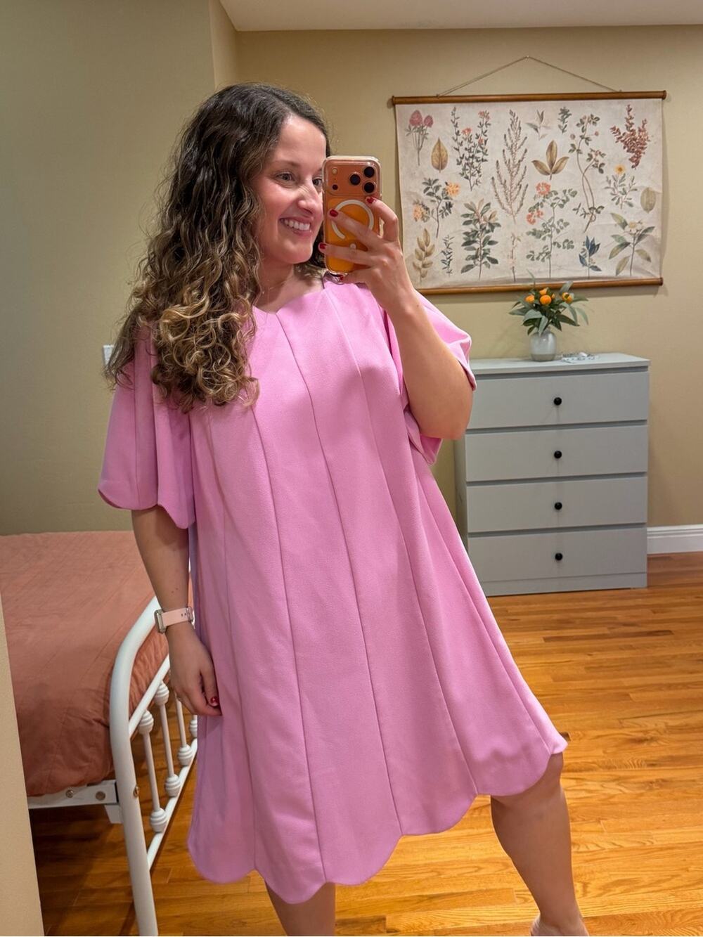 Eliza J Pink Lavender Pink Scallop Hem Shift Dress 18W